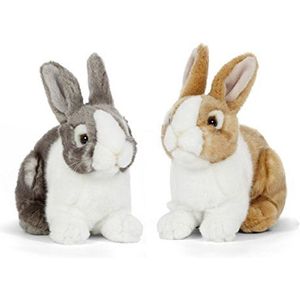 Living Nature Soft Toy AN412 knuffeldier haas, 3 designs, verschillende kleuren, verschillende kleuren