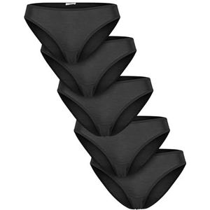 Urban Classics Dames TB7846C-Dames Bamboo Slip 5-Pack Underwear, Black+Black+Black+Black, L, zwart + zwart + zwart + zwart, L