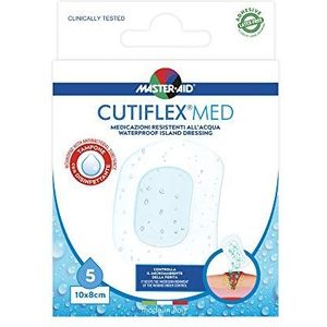 MASTER AID Cutiflex Med 10 x 8 cm, wit/blauw, 5 stuks