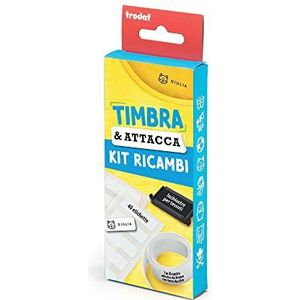 Trodat Timbra & Attacca Refill Kit - 40 zelfklevende etiketten, 1 m warm plakband, 1 x reservepatroon met zwarte textielinkt