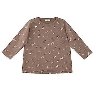 SALT AND PEPPER Baby-meisjes L/S Leaves AOP T-shirt, taupe, 68 cm