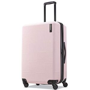 American Tourister Stratum XLT Expandable Hardside Bagage met Spinner Wielen, bloemblad, roze, Checked-Medium 24-Inch, Stratum XLT, uitbreidbare harde koffer met spinwielen