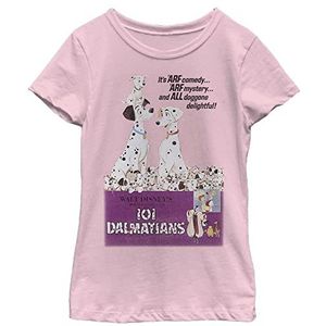 Little Big Disney 101 Dalmations vintage poster voor meisjes met korte mouwen, lichtroze, klein, roze, roze, S, Roze, S
