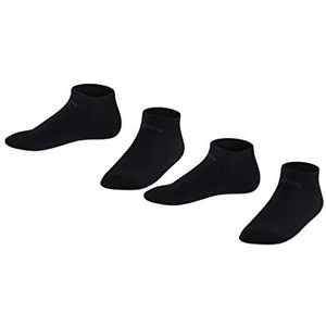 ESPRIT Uniseks-kind Korte Sokken Foot Logo 2-Pack K SN Katoen Kort Eenkleurig Multipack 2 Paar, Zwart (Black 3000), 35-38