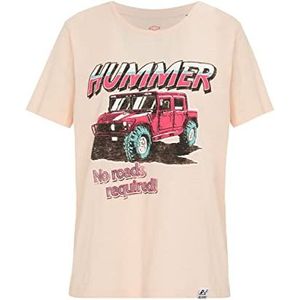 Recovered Vintage Geen Wegen Vereist Hummer Lichtroze Dames Getailleerd T-shirt XL, Meerkleurig, XL