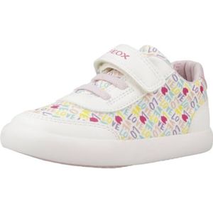 Geox B Gisli Girl Sneakers voor meisjes, wit-roze., 26 EU