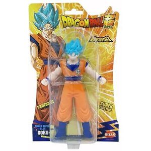 Bizak Monsterflex Goku Blue Super Saiyan figuur Dragon Ball, super rekbare en rekbare pop, 25 cm, 12 om te verzamelen, voor volwassenen, fanverzamelaars en kinderen vanaf 4 jaar (64390230)