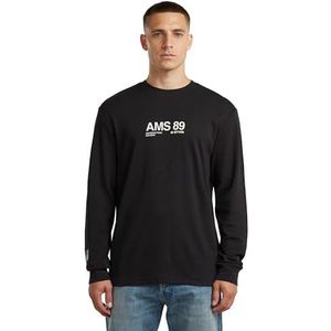 G-star - Ams 89 - T-shirt - Zwart - Regular Fit - Lange Mouwen