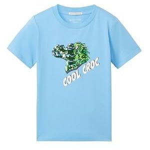 TOM TAILOR Jongens kinderen T-shirt met dino-print, 22501 - Japanse hemel, 128/134 cm