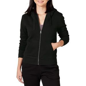 Amazon Essentials Women's Met sherpa gevoerd fleecejack met volledige ritssluiting (verkrijgbaar in grote maten), Zwart, XXL