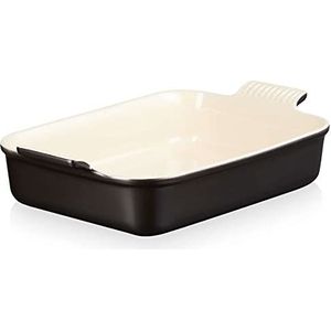 Le Creuset Heritage rechthoekige schaal, aardewerk, 32 cm, 2,31 liter, matzwart