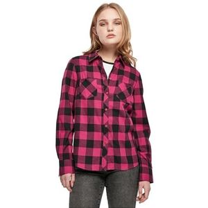 Urban Classics - Turnup Checked Flanell Blouse - Roze/Zwart