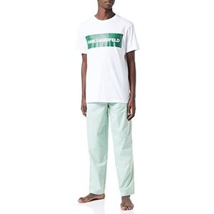 KARL LAGERFELD Heren Pyjamaset Met Karl Logo, Groen/Wit, L