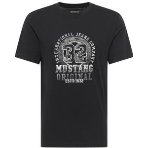 MUSTANG - Style Austin - T-shirt - Antraciet/Wit