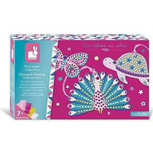 Janod - Small Rhinestone Pixel Decorations Les Ateliers du Calme - Childrens Creative Leisure Kit - Encourages Fine Motor Skills and Creativity - Suitable for ages 7 and up - J07947