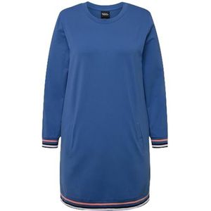 Ulla Popken, Dames, grote maten, loungewear jurk, blauw, 42/44 NL