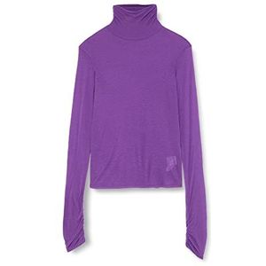 Sisley Womens Turtle Neck SW. L/S 3XY4L2100 Sweater, Purple 1Y1, XS