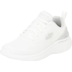 Skechers Bounder 2.0 Nasher sneakers voor heren, Witte Mesh Grijze Trim, 39.5 EU