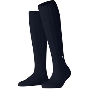 Burlington Dames Kniekousen Soft Rib W Kh wol alpaca lang eenkleurig 1 paar, Blauw Midnight 6098, 39-42