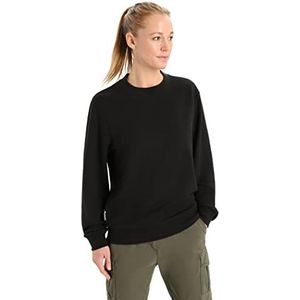 Icebreaker Merino Dames Crush Casual Wollen Lounge Sweatshirt met lange mouwen, Zwart, L