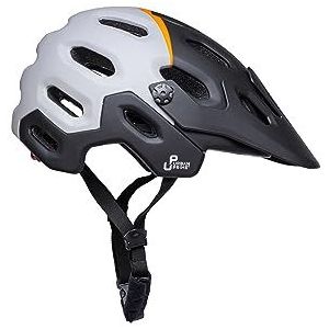 Urban Prime Adventure Helmet veiligheidshelm met licht en vizier, fiets, e-bike en elektrische step voor volwassenen, grijs, zwart, oranje, M