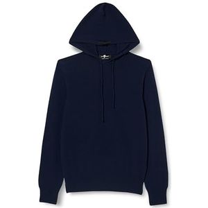 7 For All Mankind Hoodie Cashmere w/Stitch Detail Navy, Donkerblauw, S