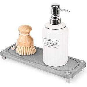 SueH Design Caddy Instant Dry keukenorganizer, instant dry wastafelorganizer, sneldrogende spoelbakorganizer voor keuken en badkamer, grijs