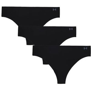 Under Armour Dames Pure Stretch Thong Ondergoed, 3-Pack, Zwart - Core, M, Zwart - Core, M