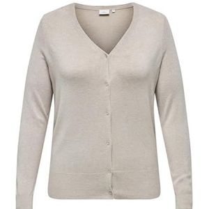 ONLY CARMAKOMA Carvenice Life Ls V-hals Cardi KNT, wit (whitecap gray), XL