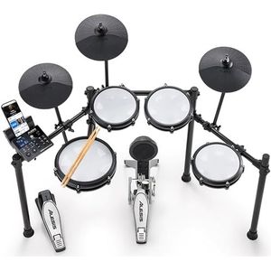 Alesis Nitro Max Kit Elektrisch Drumstel met Stille Mesh Pads, 10"" Dual Zone Snare, Bluetooth, 440+ Authentieke Klanken, Drumeo, USB MIDI, Kick Pedaal
