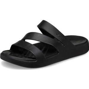 Crocs Dames Getaway Strappy Sandaal, zwart, 6 UK, Zwart, 38/39 EU