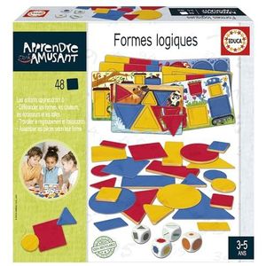 Educa - Learning is Fun Logic Blocks, 48 Vormen van 4 verschillende Vormen. Educatief spel voor kinderen om verschillende concepten te leren en associaties te maken, 3 jaar (19599)
