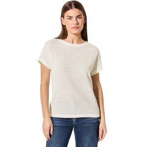 Cecil - T-shirt - Vanilla white - Luchtige Brei-optiek