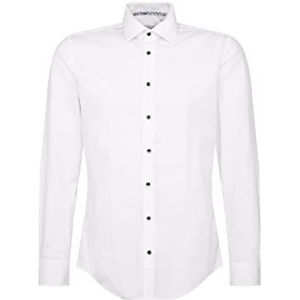 Seidensticker Men's Slim Fit shirt met lange mouwen, wit, 36, wit, 36