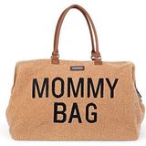 CHILDHOME, Mommy Bag, Verzorgingstas, Zwangerschap, Reistas, Grote Capaciteit, Aankleedmatje, Verstelbare Schouderriem, Vakverdeling, Koelvak, Koffer Doorgang, teddy beige