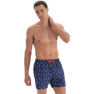 Dagi Heren bedrukte zwemshorts, Donkerblauw, S