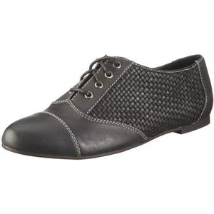 Buffalo London 210-4669 Brushed Leather Black 01 117322 dames lage schoenen, zwart zwart 01, 41 EU