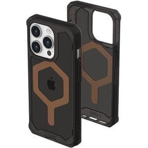 URBAN ARMOR GEAR Plyo Case compatibel met Apple iPhone 15 Pro [Draadloos opladen/Magnetisch opladen compatibel, botsbestendige lucht-zachte hoeken, verhoogde rand] zwart/Brons