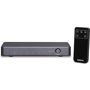 HDMI Switch 4K - Marmitek Connect 620 UHD 2.0-4 in / 1 UIT - HDMI 2.0-4K60 (4:4:4) - Ultra HD - 3840 x 2160 - HDCP 2.2 - Schakelt Automatisch - Sluit 4 HDMI Bronnen Op Je Televisie Aan Met 1 Kabel, zwart