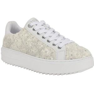 GUESS Denesa Sneaker voor dames, Ivoor Wit 154, 8.5 UK