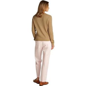 Tommy Hilfiger - CO CABLE C-NK LS SWEATER - Trui - Safari Canvas - Ronde Hals