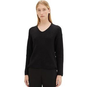 TOM TAILOR Basic damestrui met V-hals, 14482 - Deep Black, XXL