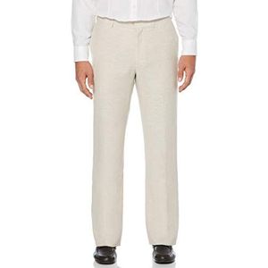 Cubavera Men's Flat Front Linen Blend Dress Pant (Waist Size 30-54 Big & Tall), Khaki, 38W x 32L