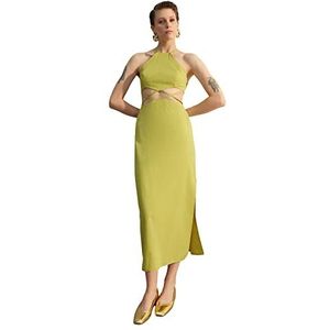 Trendyol Dames A-lijn Regular fit geweven jurk, groen,38, Groen, 36