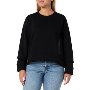 Blauer Sweatshirt met ronde hals voor dames, Zwart, 42