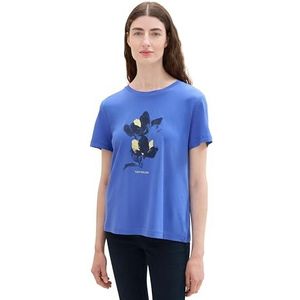 TOM TAILOR T-shirt voor dames, 10619 - Preppy Jean Blue, XXL