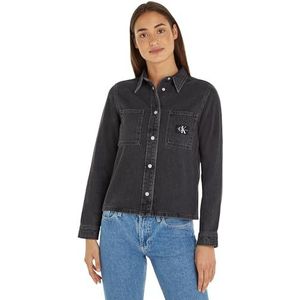 Calvin Klein Jeans Slim denim overhemd voor dames geweven tops, Denim Zwart, XL grote maten