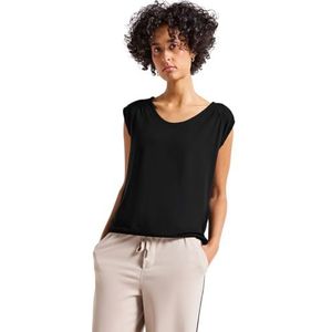 Street One - Dames Shirt - Zwart - Jersey - Met Elastische Zoom