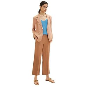 TOM TAILOR Dames Loose Fit Linnen Blazer, 31652 - Muted Hazel Brown, 38