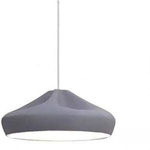 Pleat Box 47 LED-hanglamp, 8-16 W, met keramische kap en emaille binnenlamp, grijs, wit, 44 x 44 x 26 cm (A636-232)
